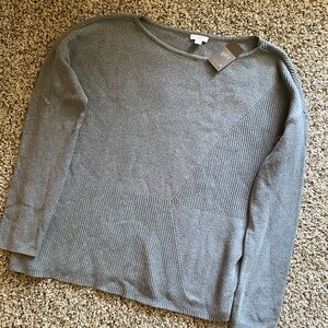 J Jill Heather Gray Sweater Large Petite (LP) NEW WITH TAGS